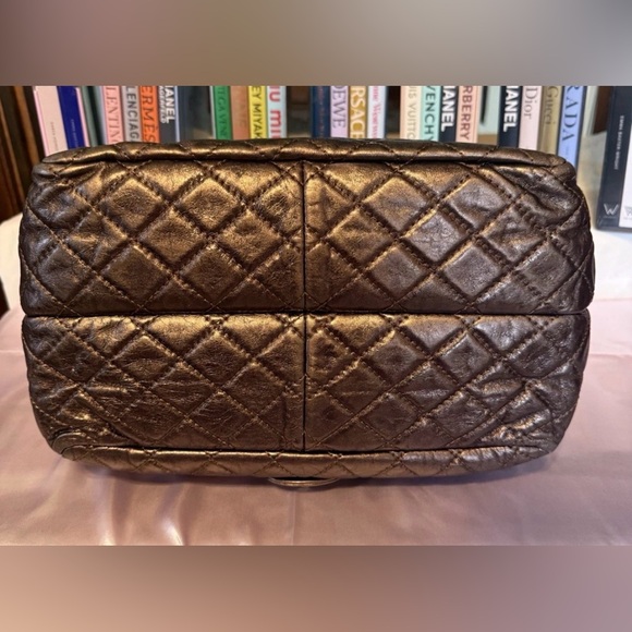 Chanel Metallic Bronze Quilted Leather Classic Flap Shopping Tote - Picture 5 of 16